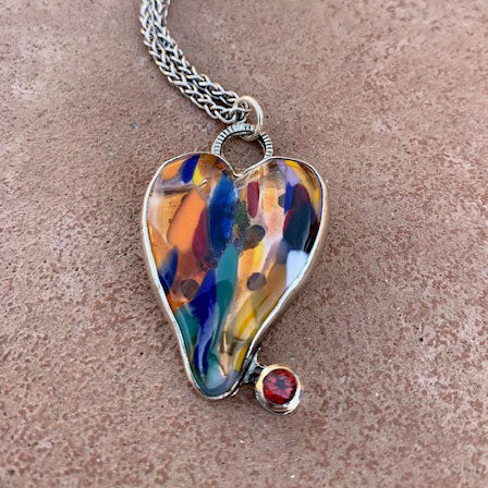 Kristin Miller Heart with Garnet Gemstone Pendant