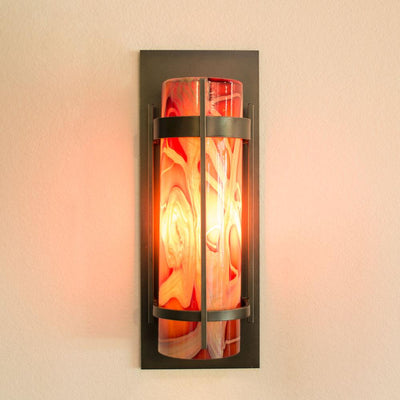 outdoor wall sconce with handmade cylinder shades