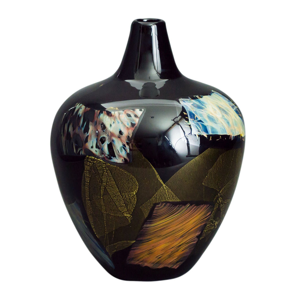 black art glass vase handmade decor