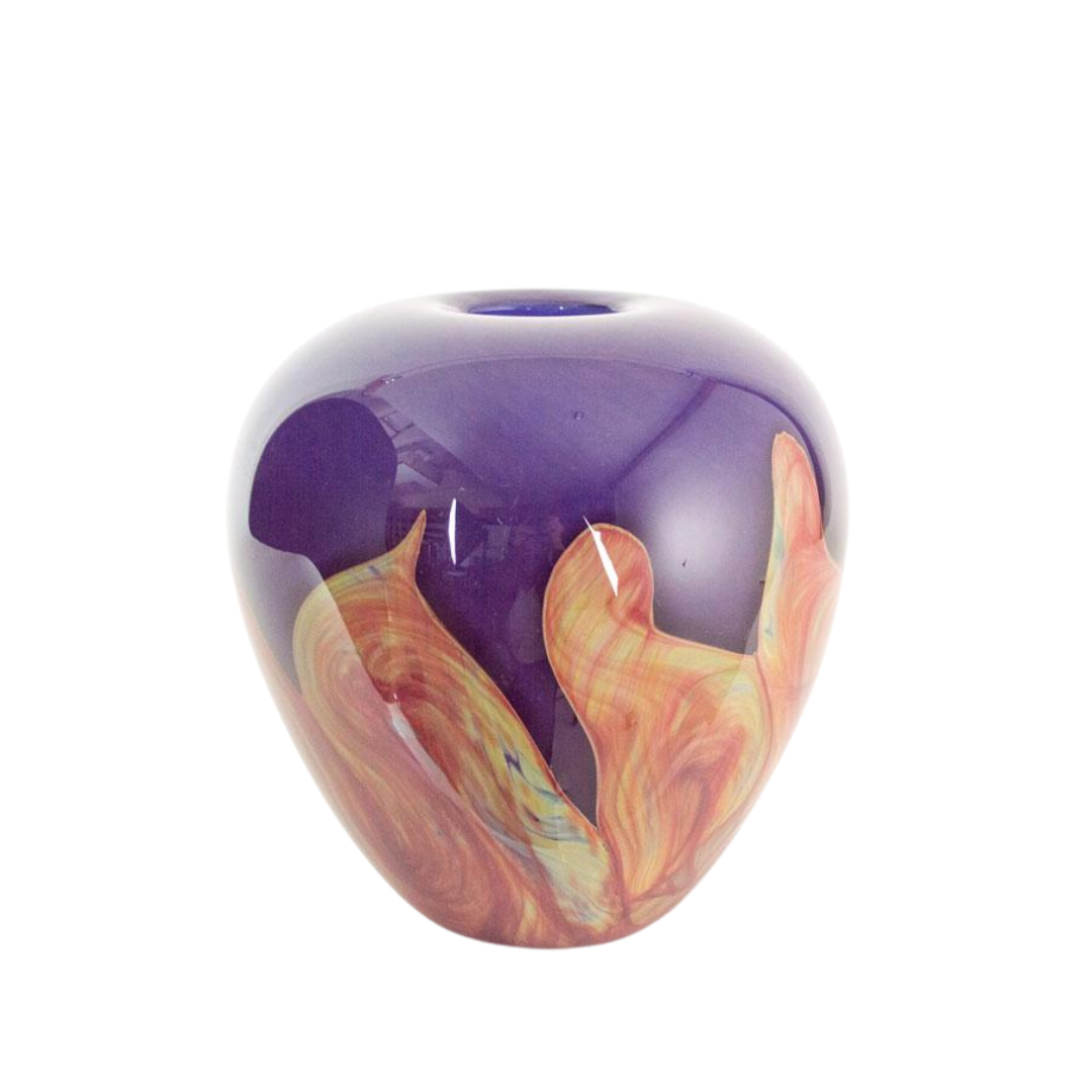 Brushstroke Hyacinth Short Puff Vase