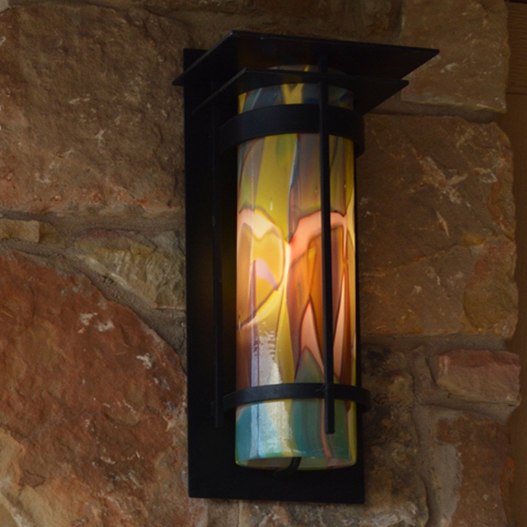 Banded Outdoor Sconce with Top Plate Medium